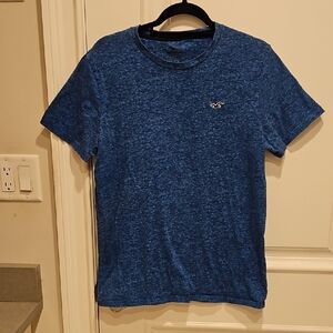 Hollister Blue Short Sleeve Tee with Heathered Texture